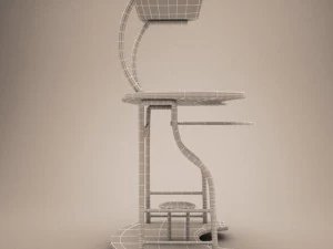 tavolo per computer desktop Modello 3D