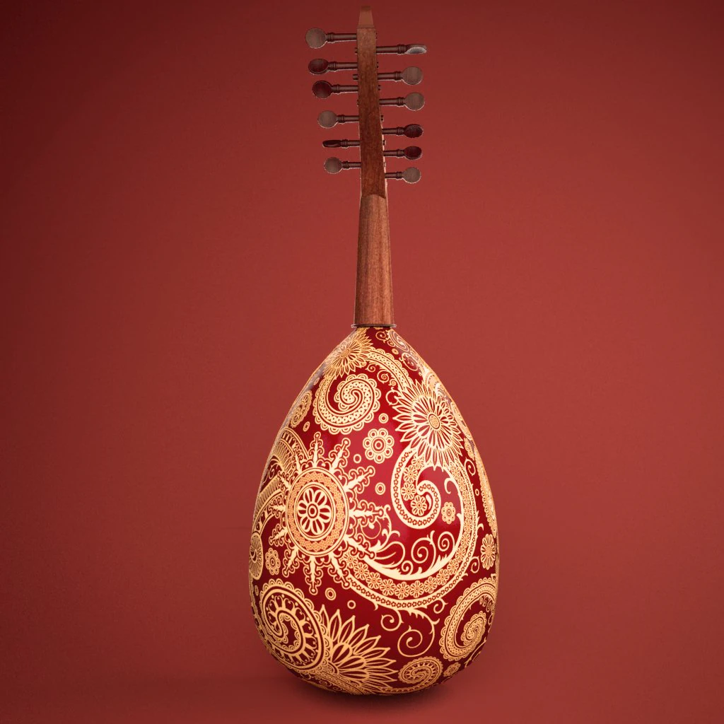 strumento arabo oud Modello 3D .c4d .max .obj .3ds .fbx .stl .blend 