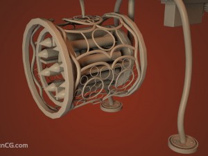 highpoly steampunk rifle 3D Model