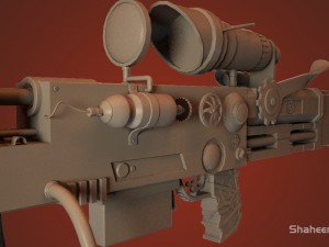 highpoly steampunk rifle 3D Model