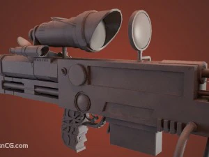highpoly steampunk rifle 3D Model