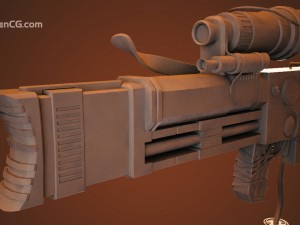highpoly steampunk rifle 3D Model
