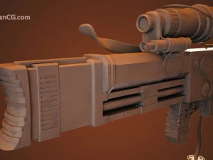 highpoly steampunk rifle 3D Model