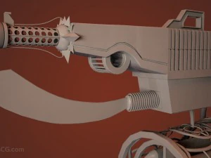 highpoly steampunk rifle 3D Model