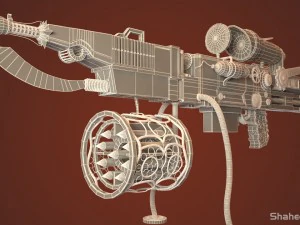 highpoly steampunk rifle 3D Model