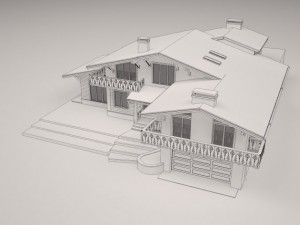chalet house 3D 模型