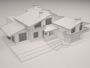 chalet house 3D 模型