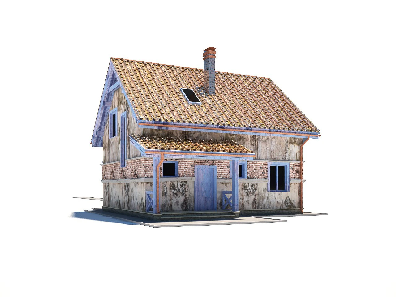 abandoned house 3D Model .c4d .max .obj .3ds .fbx .stl .blend 