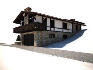 cottage house Modèle 3D