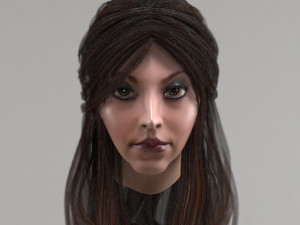 set woman hairstyle 5 types Modèle 3D