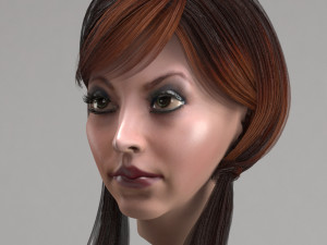set woman hairstyle 5 types Modèle 3D