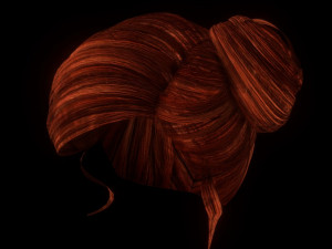 set woman hairstyle 5 types Modèle 3D