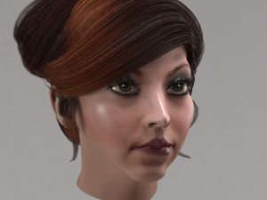 set woman hairstyle 5 types Modèle 3D