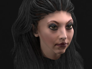 set woman hairstyle 5 types 3D Model