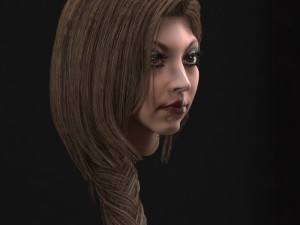 set woman hairstyle 5 types 3D Model