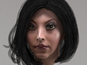 set woman hairstyle 5 types 3Dモデル