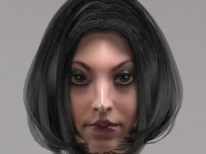 set woman hairstyle 5 types 3Dモデル