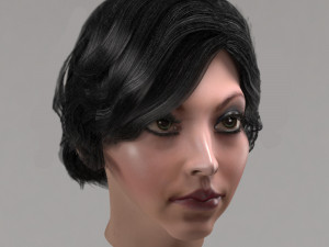 set woman hairstyle 5 types 3Dモデル