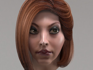 set woman hairstyle 5 types 3D Model
