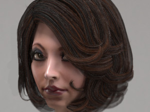 set woman hairstyle 5 types 3D Model