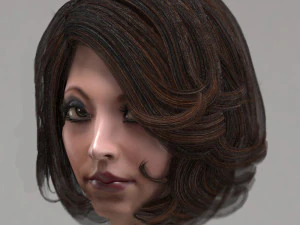 set woman hairstyle 5 types 3D Model