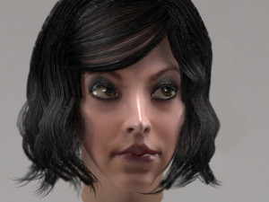 set woman hairstyle 5 types 3D Model