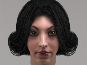 set woman hairstyle 5 types 3D Model