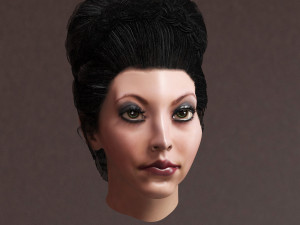set woman hairstyle 10 types Modelo 3D