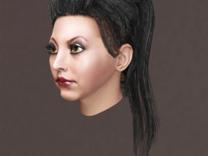 set woman hairstyle 10 types 3D Model