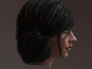 set woman hairstyle 10 types 3D Model