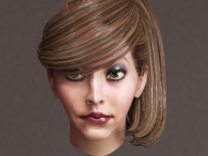 set woman hairstyle 10 types Modelo 3D