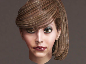 set woman hairstyle 10 types 3D Model