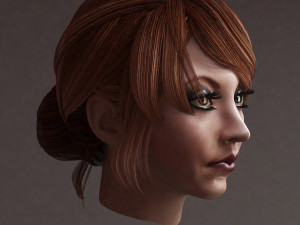 set woman hairstyle 10 types Modelo 3D