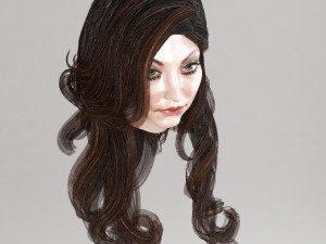 set woman hairstyle 5 types Modelo 3D