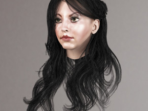 set woman hairstyle 5 types Modelo 3D