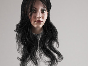 set woman hairstyle 5 types Modelo 3D