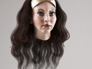 set woman hairstyle 5 types Modelo 3D