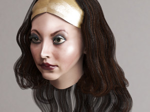 set woman hairstyle 5 types Modelo 3D