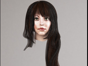 set woman hairstyle 5 types Modelo 3D