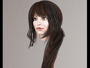 set woman hairstyle 5 types Modelo 3D