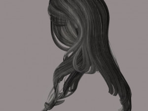 set woman hairstyle 5 types Modelo 3D