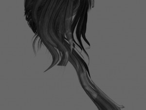 set woman hairstyle 5 types Modelo 3D