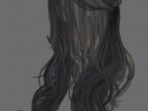 set woman hairstyle 5 types Modelo 3D