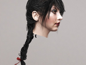 set woman hairstyle 5 types 3D Model