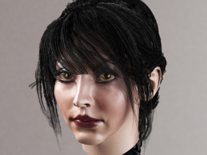 set woman hairstyle 5 types 3D Model