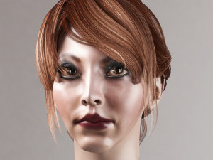 set woman hairstyle 5 types 3D Model