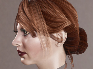 set woman hairstyle 5 types 3D Model