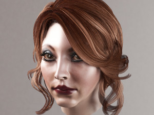 set woman hairstyle 5 types 3D Model