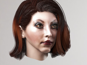 set woman hairstyle 5 types 3D Model