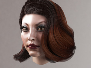 set woman hairstyle 5 types 3D Model